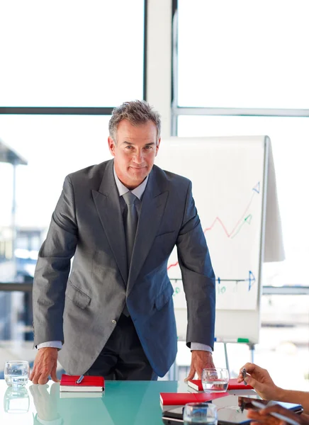 Confident mature businessman in office — Stock Photo, Image