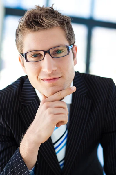 Pohledný podnikatel brýle — Stock fotografie
