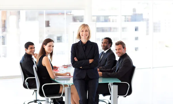 Smiling business in a meeting — Stock Photo, Image