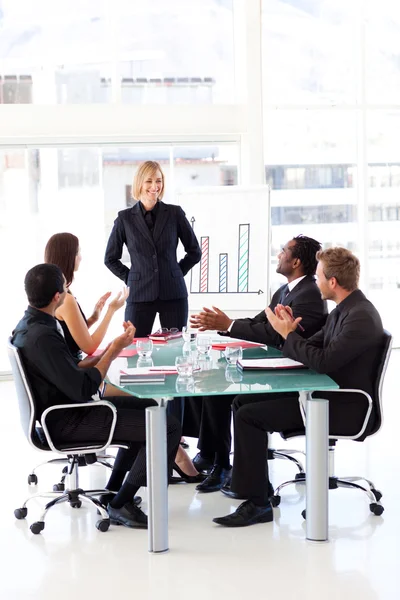 Business clapping their manager — Stock Photo, Image