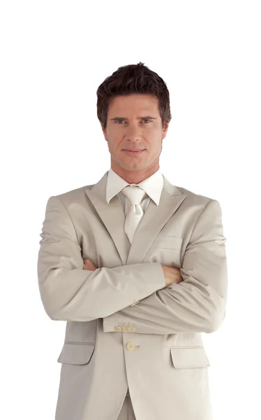Young businessman with folded arms — Stock Photo, Image