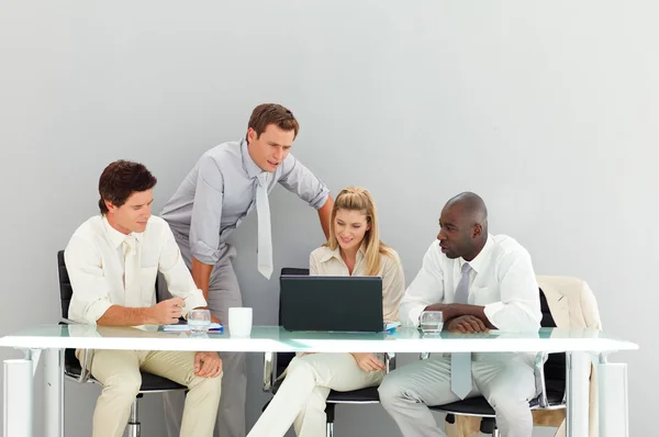 Business interacting in a meeting — Stock Photo, Image