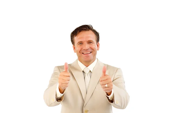 Confident business manager smiling at the camera — Stock Photo, Image