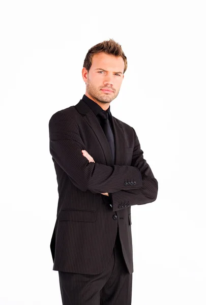 Serious businessman with crossed arms — Stock Photo, Image