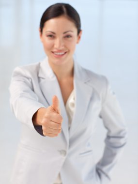 Confident and attractive busineswoman being positive clipart