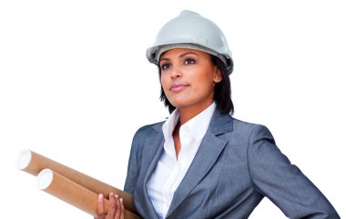 Portrait of a confident female architect clipart