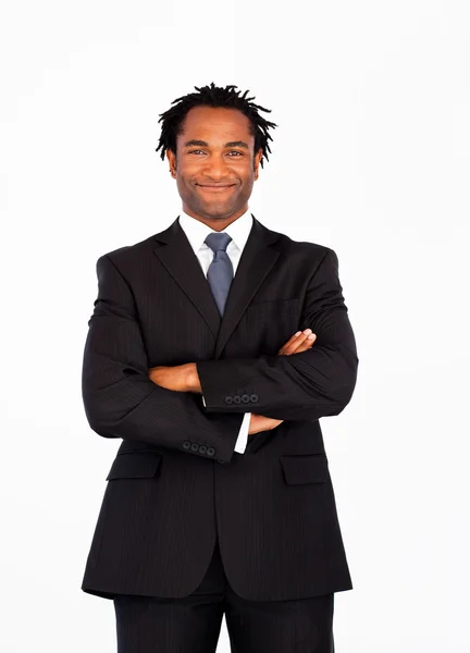 Afro-american businessman with crossed arms — Stock Photo, Image