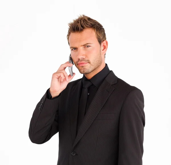 Closeup of businessman with cell phone — Stock Photo, Image