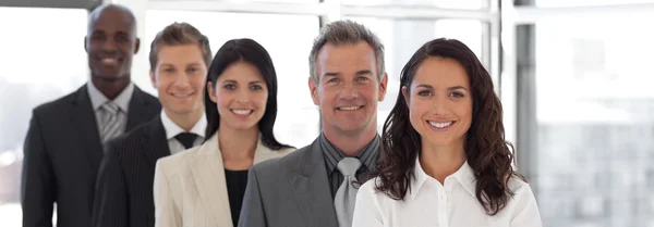 Business woman leading a business team — Stock Photo, Image
