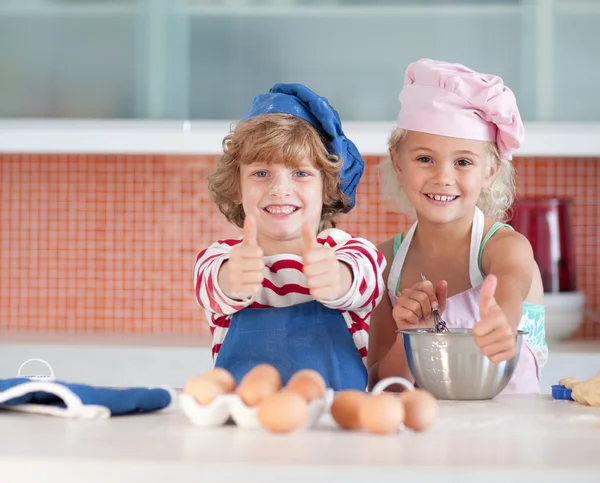 Nice children baking at home — Stock Photo, Image
