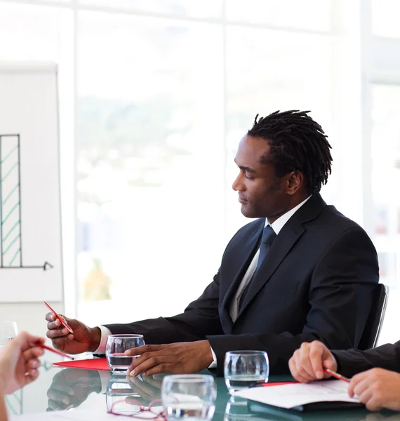 Afro-American affärsman i ett möte — Stockfoto