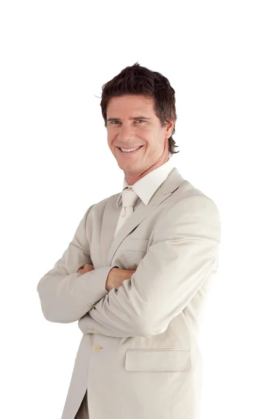 Positive businessman looking at the camera — Stock Photo, Image