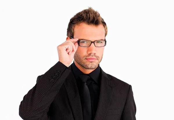 Businessman with glasses looking at the camera — Stock Photo, Image