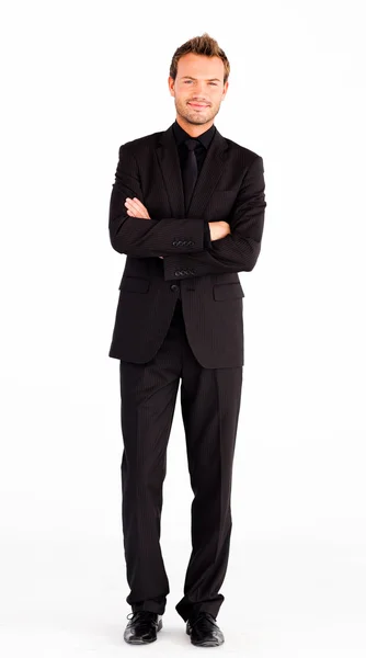 Amistoso hombre de negocios con los brazos cruzados — Foto de Stock