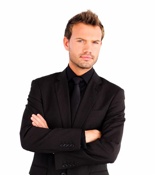Young businessman with folded arms — Stock Photo, Image