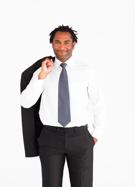 Välklädda afro-american affärsman — Stockfoto