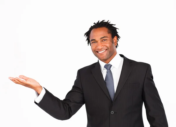 Smiling businessman offering his hand — Stock Photo, Image