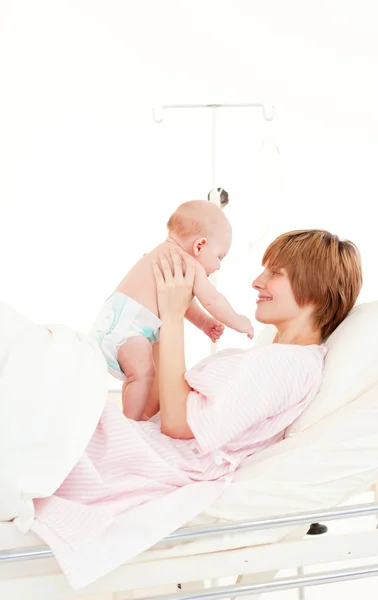 Mother playing with her baby son — Stock Photo, Image
