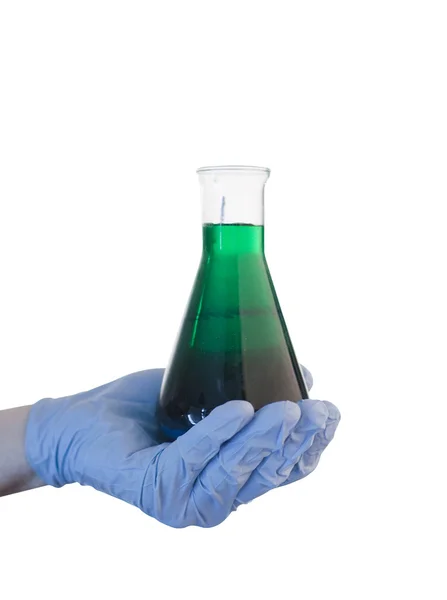 Hand holding out chemicals — Stock Photo, Image