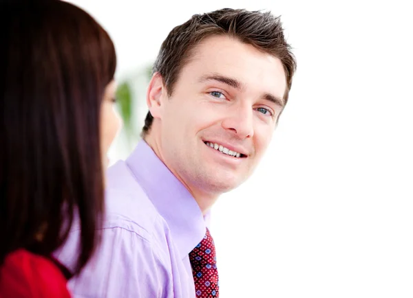 Smiling businessman looking at the camera — Stock Photo, Image