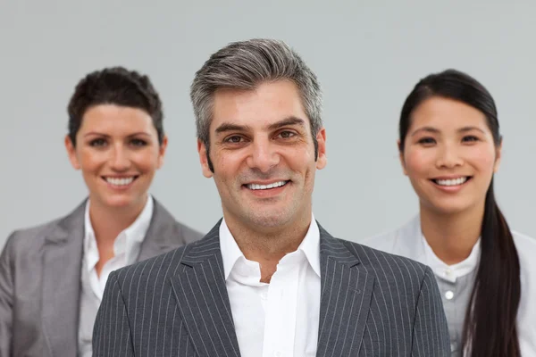 Smiling Business partners standing together — Stock Photo, Image
