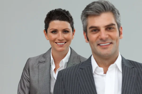 Caucasian Business co-workers standing in a line — Stock Photo, Image