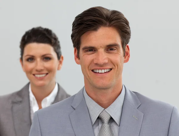 Confident Business standing in a line — Stock Photo, Image