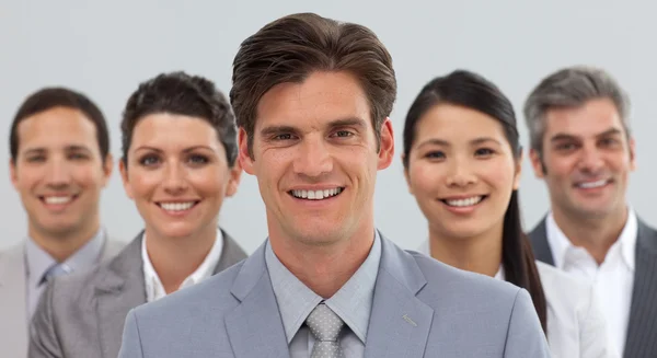 Negócio sorridente mostrando diversidade — Fotografia de Stock
