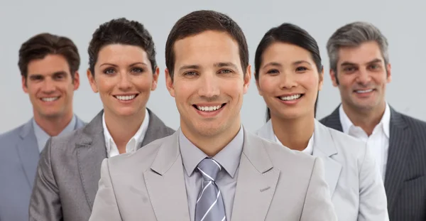 Grupo empresarial feliz mostrando diversidade — Fotografia de Stock