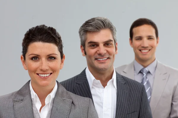 Business co-workers in a row — Stock Photo, Image