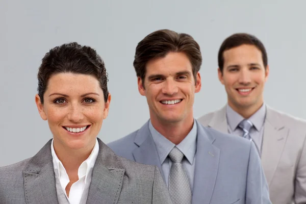 Confident Business team in a line — Stock Photo, Image