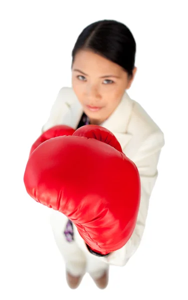 Фокус на боксерських рукавичках — стокове фото