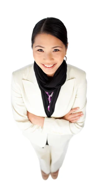 Confident ethnic businesswoman with folded arms — Stock Photo, Image