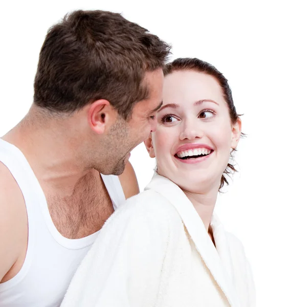 Urocza para uśmiechający się — Zdjęcie stockowe