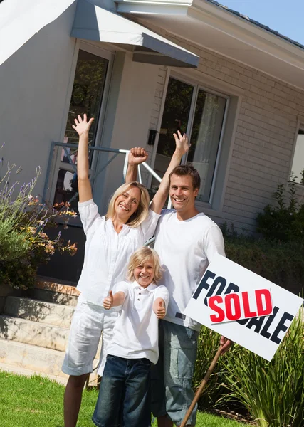 A family buying a house Stock Photo