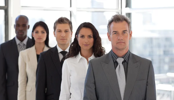 Five Person Business team standing being Serious — Stock Photo, Image