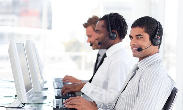 Busy team in a call center — Stock Photo, Image