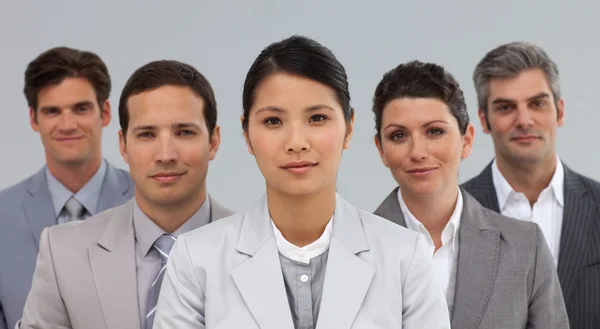 Diverse Business partners standing in a line — Stock Photo, Image