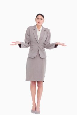 Young businesswoman clueless clipart