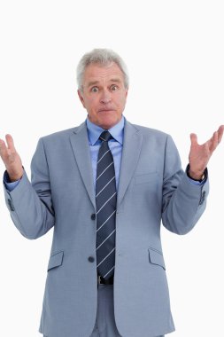 Clueless mature salesman clipart