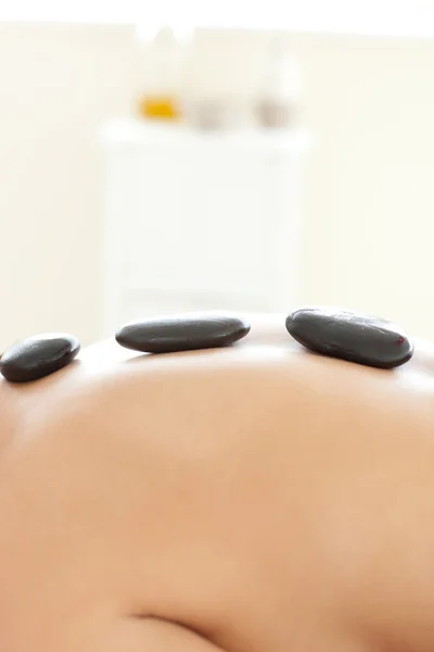 Caucasian woman lying on a massage table — Stock Photo, Image