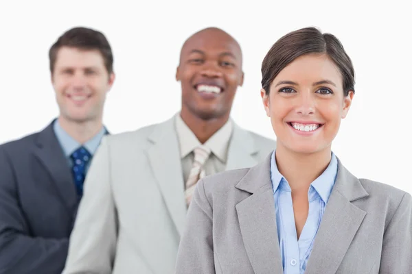 Smiling businessteam standing together — Stock Photo, Image