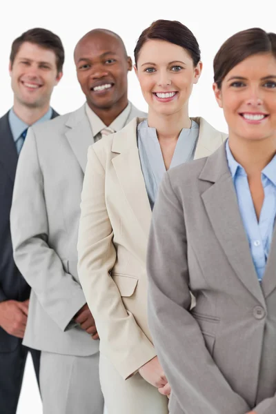 Confident smiling tradesteam standing together — Stock Photo, Image