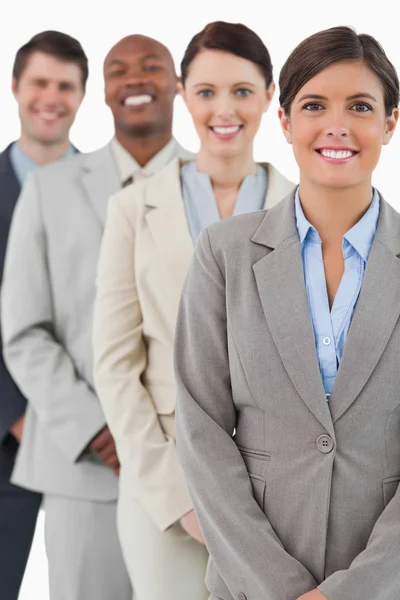 Cheerful smiling businessteam standing together — Stock Photo, Image