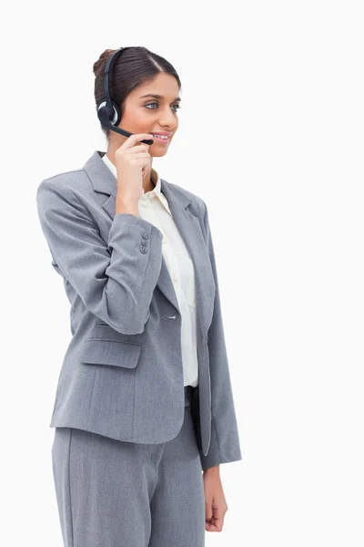 Call center agent met headset — Stockfoto