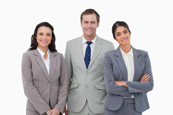 Smiling businessteam standing — Stock Photo, Image
