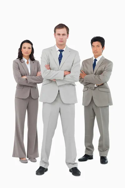 Serious young businessteam standing together — Stock Photo, Image