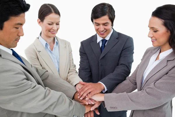 Young businessteam motivating each other — Stock Photo, Image