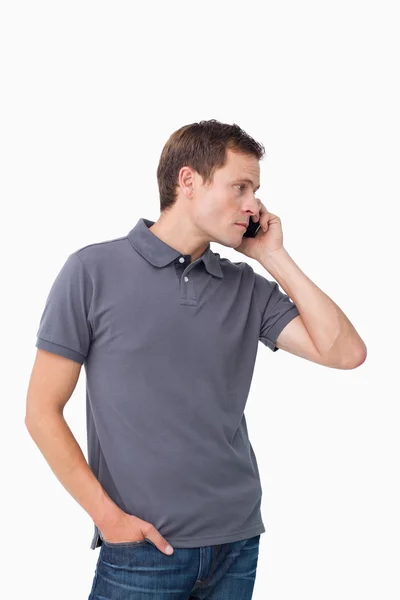 Young man on the cellphone — Stock Photo, Image