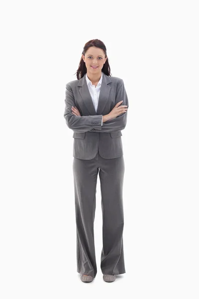 Businesswoman crossing her arms — Stock Photo, Image